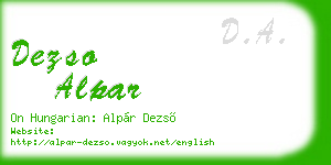 dezso alpar business card
