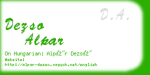 dezso alpar business card